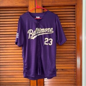 Men’s Purple Baltimore Baseball royal farms Jersey number 23